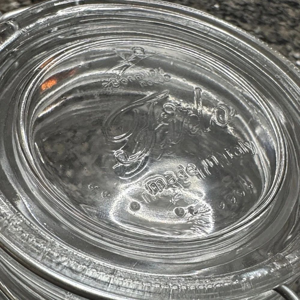 Bormioli Rocco Fido Case Clear 1L Glass Storage Jar with Secure Silver Lid NEW